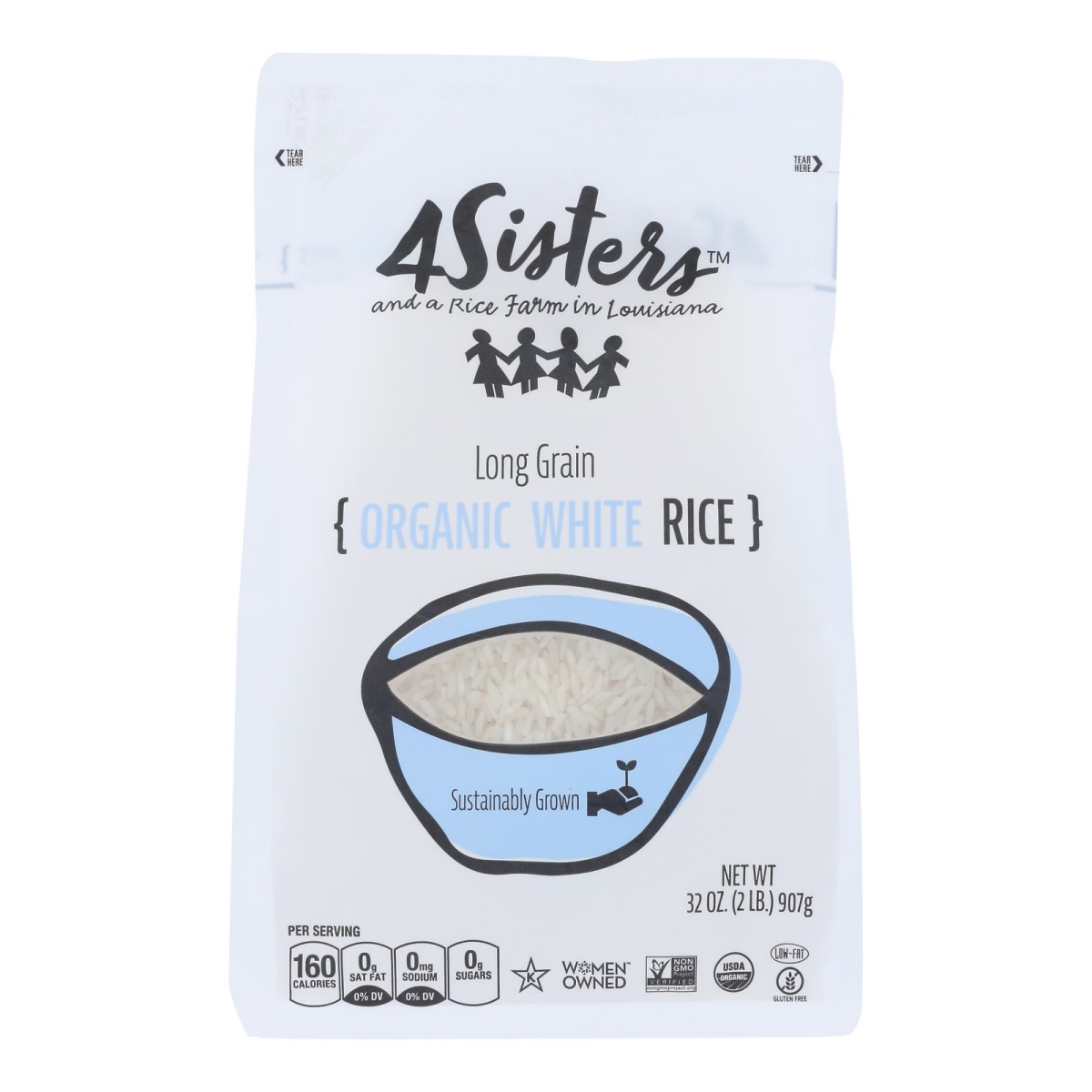 Picture of 4 Sisters 2591543 2 lbs Organic Long Grain Rice&#44; White 