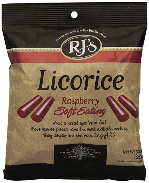 Picture of Rjs Licorice 1553528 7.05 oz Soft Eating Licorice Raspberry 