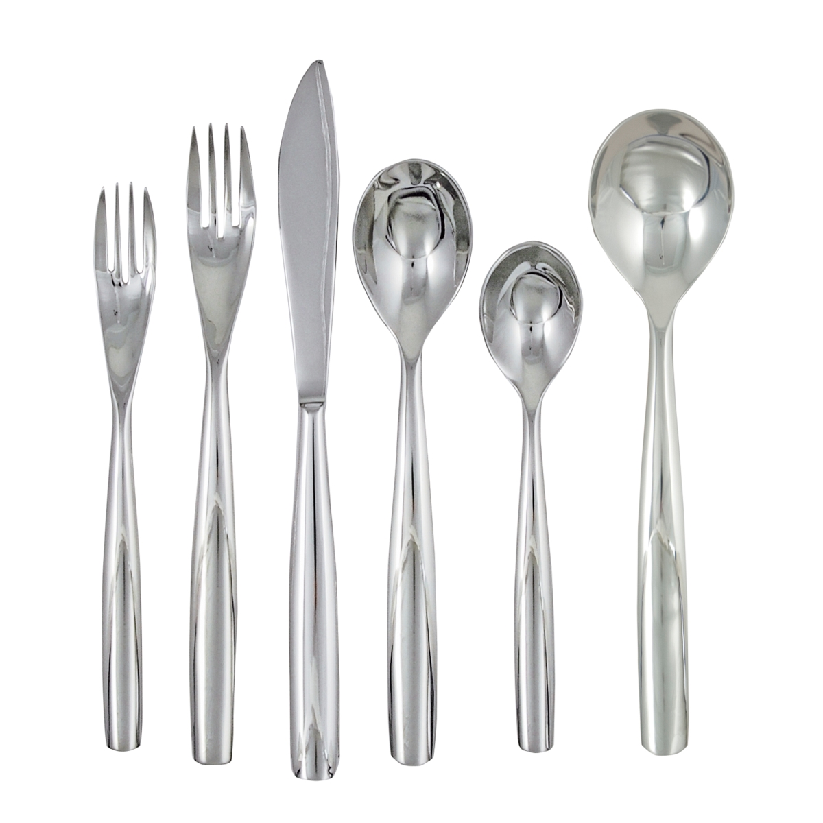 Picture of Ginkgo 70042 Charlie-42pc Service for 8&#44; 18-10 stainless steel flatware set