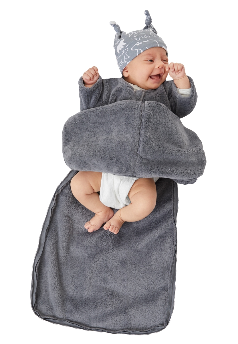 Medium Weight Baby Long Sleeve Fleece Sleep Bag, Charcoal Gray