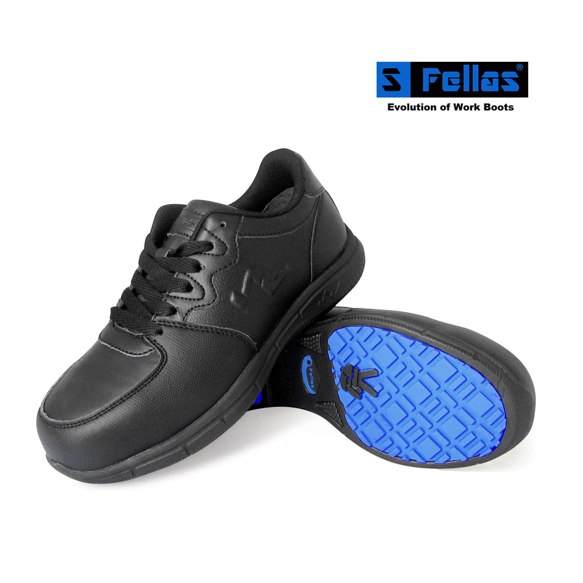 Men's Athletic Shoe, Composite Toe, Leather Upper, Rubber Outsole, Lace Up, Black, 8 Medium