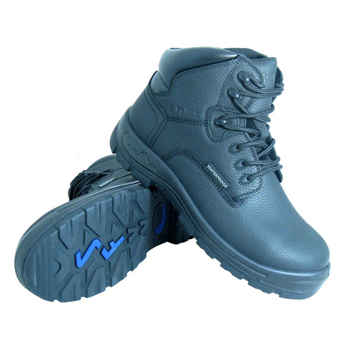 6060-9.5M Men's Poseidon Waterproof Soft Toe 6 in. Hiker Work Boot  Black - Size 9.5