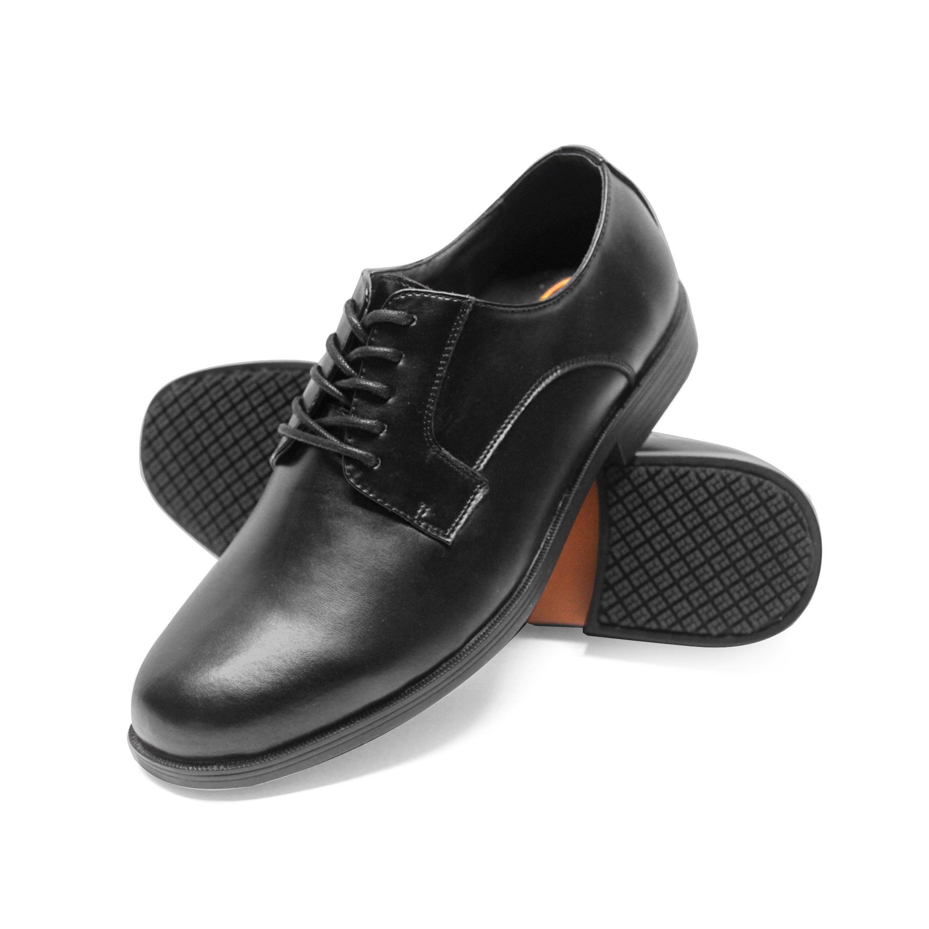 Mens Slip-Resistant Oxfords Dress Work Shoe, Black - Size 6