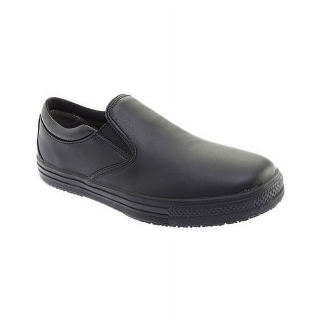 Mens Slip-Resistant Retro Slip-on Work Shoes, Black - Size 10.5