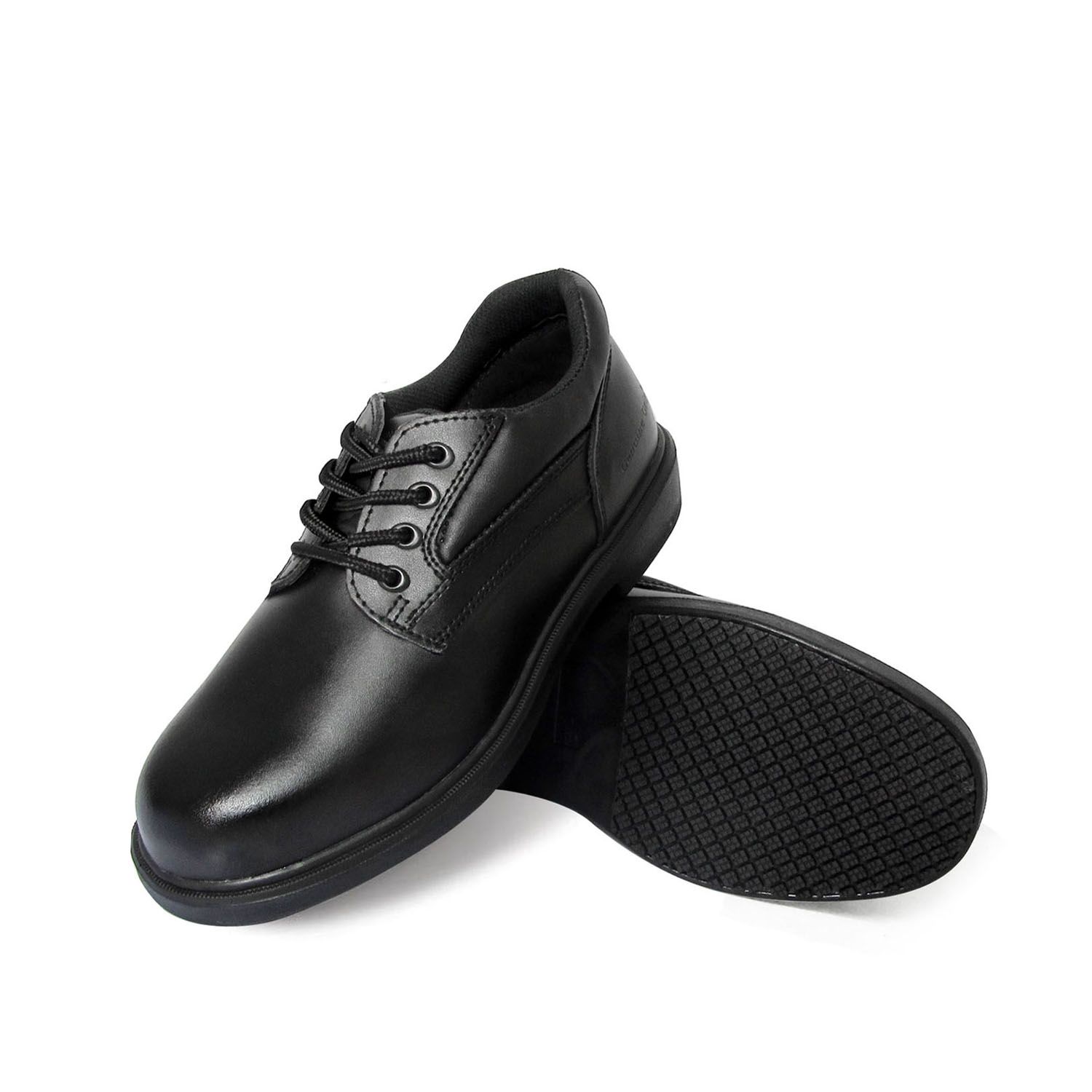 7100, Men's Oxford Shoe, 9 Medium, Leather, 4 in Height, Black