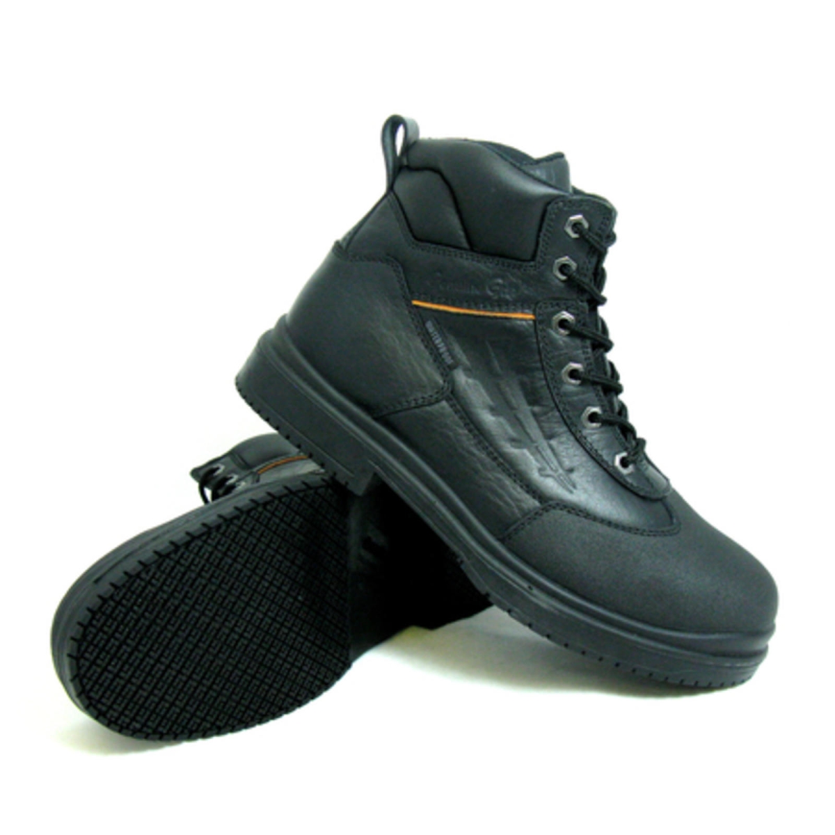 7800-9W Mens Slip-Resistant Waterproof Steel Toe Wide Work Boot, Black - Size 9