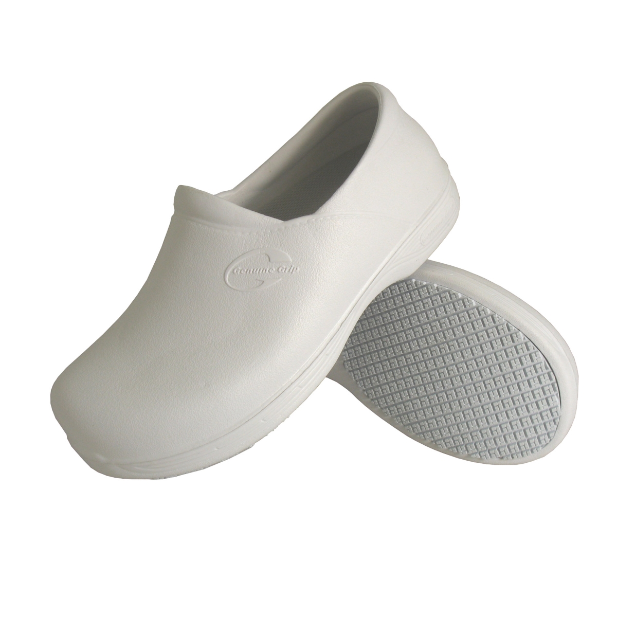 385-10M Womens White Slip-Resistant Injection Clogs - Size 10