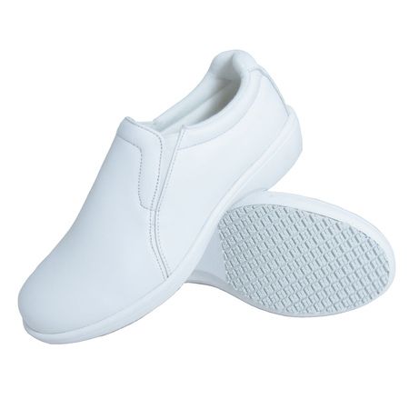 Mens Slip-Resistant Slip on Casual Shoes, White - Size 6
