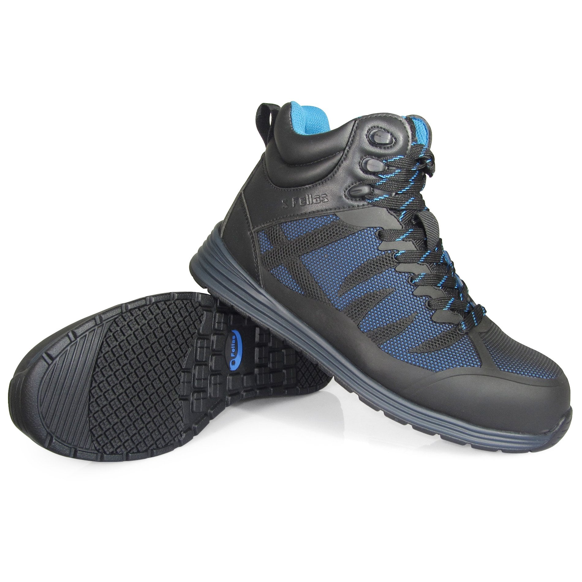 581-9M 6 in. Women 581 Fangs Static Dissipative Composite Toe Puncture Resistant Work Boots, Black & Blue - Size 9 - Medium