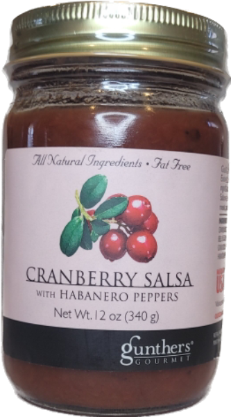 No.381-1 12 oz Cranberry Salsa with Habanero Peppers -  Gunthers Gourmet, #381_1