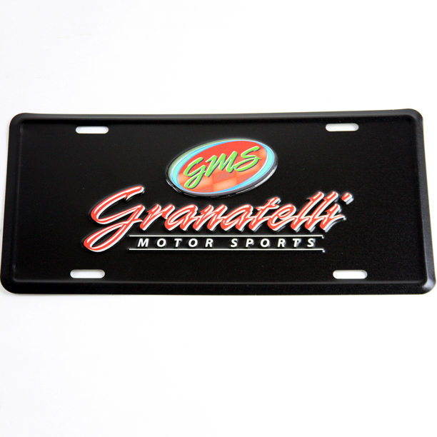 Aluminum License Plate - Black Face & Full Color Logo