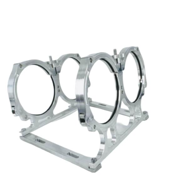 451011 Dual Billet Aluminum Nitrous Bottle Bracket, Silver - Fits Dual 10, 15 lbs & 12 lbs Composite Bottles