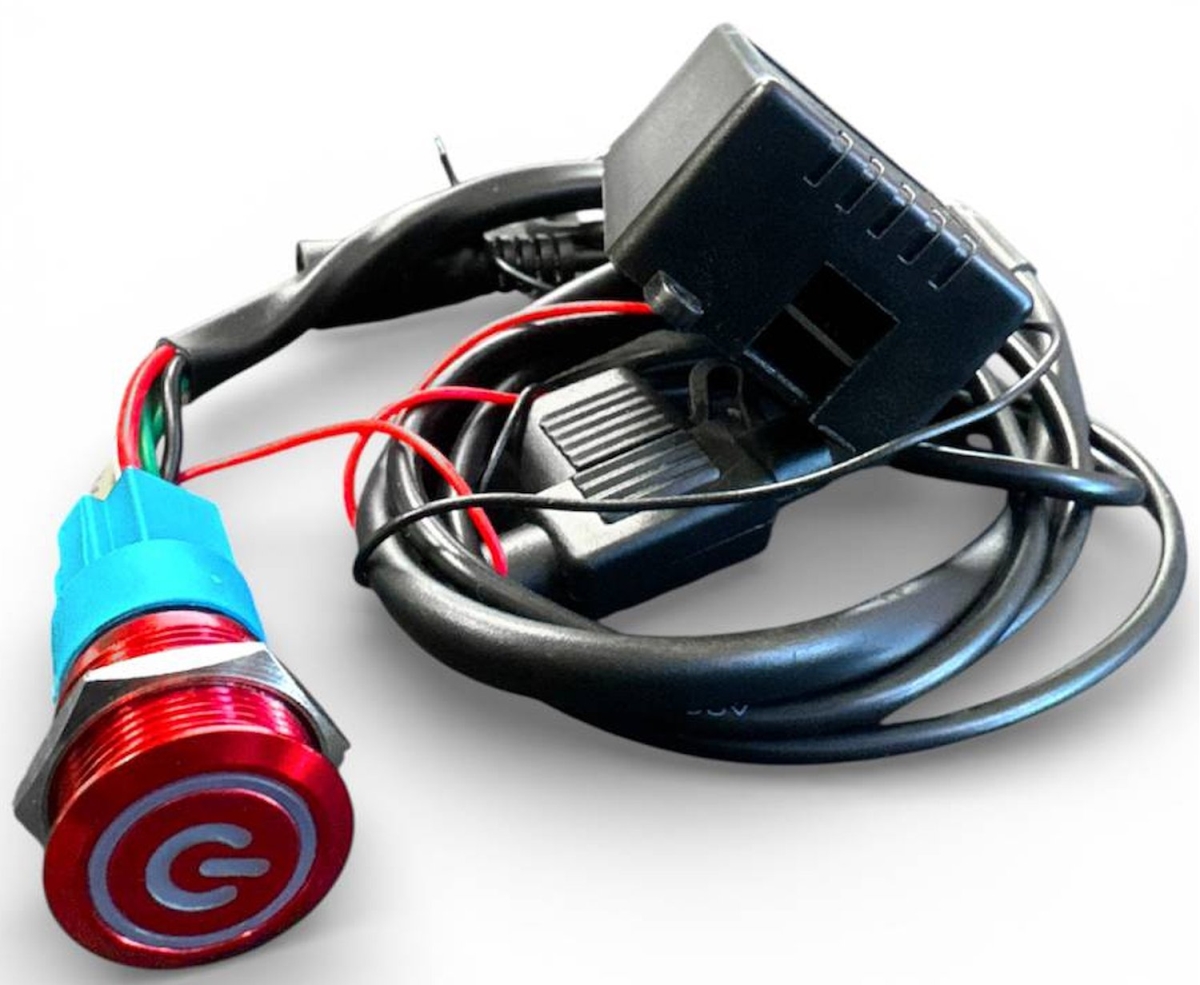 303512RD Billet Illuminated Exhaust Cutout Push Button Switch, Red