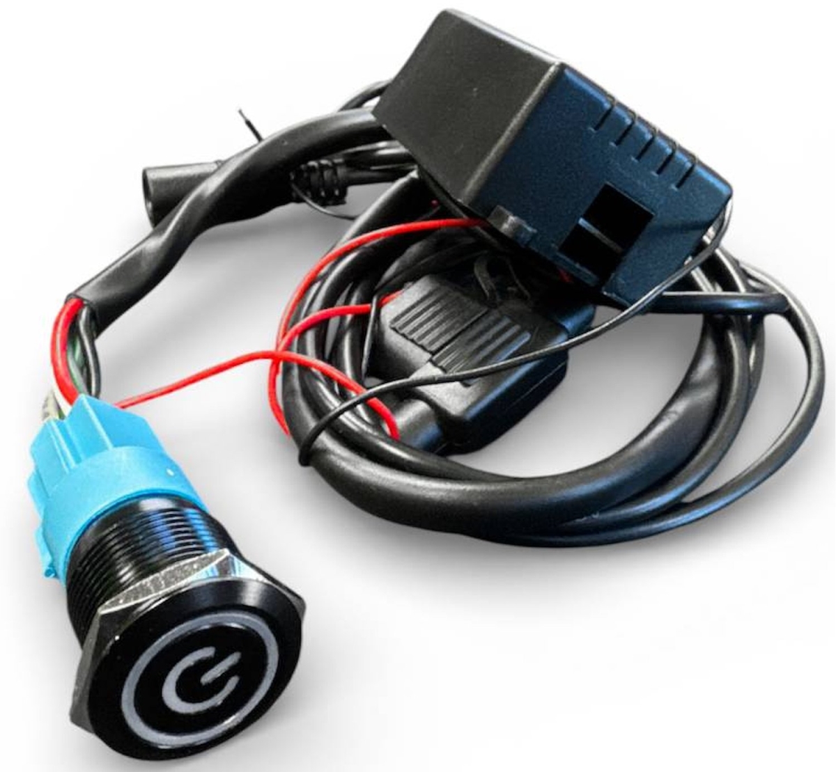 303512BLK Billet Illuminated Exhaust Cutout Push Button Switch, Black