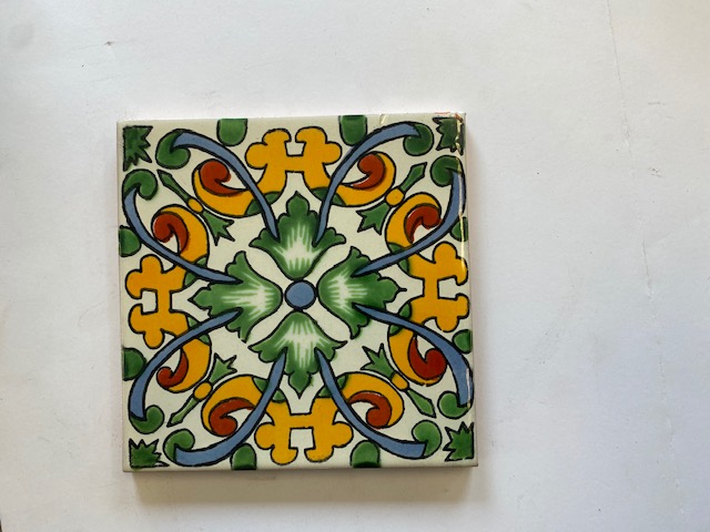 6 x 6 in. Mexican Decorative Tiles, L122 - Pack of 4