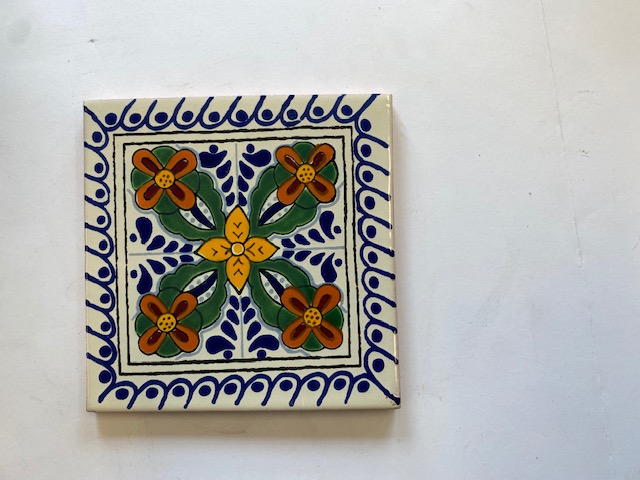 6 x 6 in. Mexican Decorative Tiles, L123 - Pack of 4