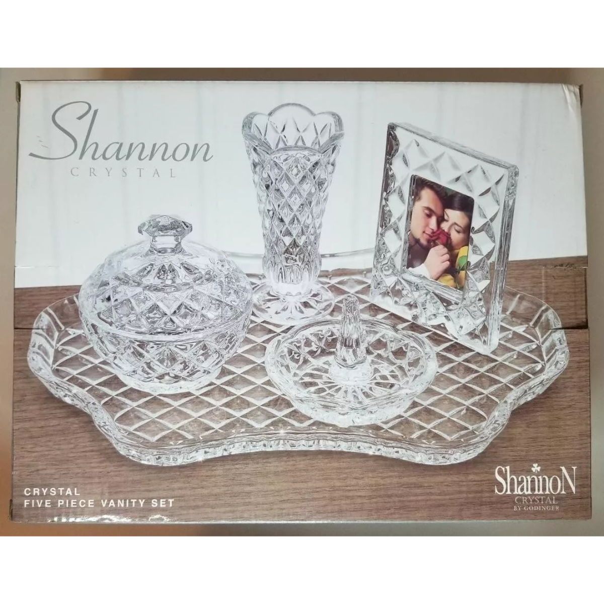 R4-53494 5 Piece Shannon Crystal Vanity Set - Clear