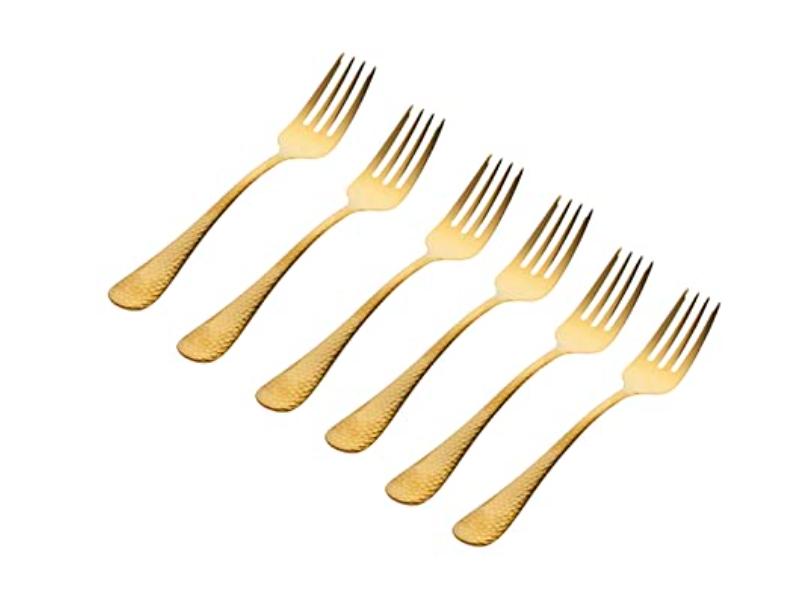 Salem Flatware Salad Fork, Gold - Set of 6