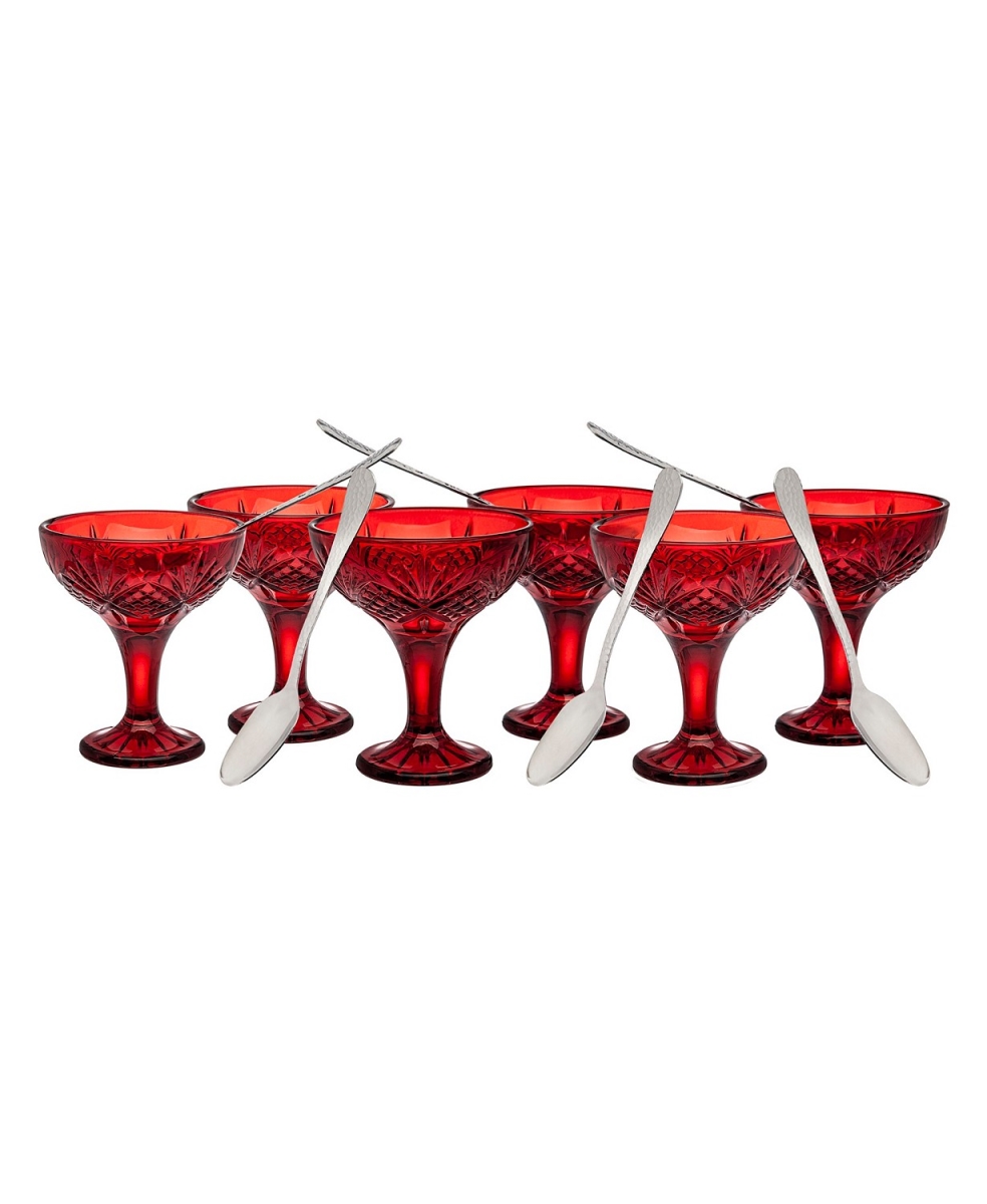 Dublin Crystal Taster Set - Red - Set of 6 - Elegant Design