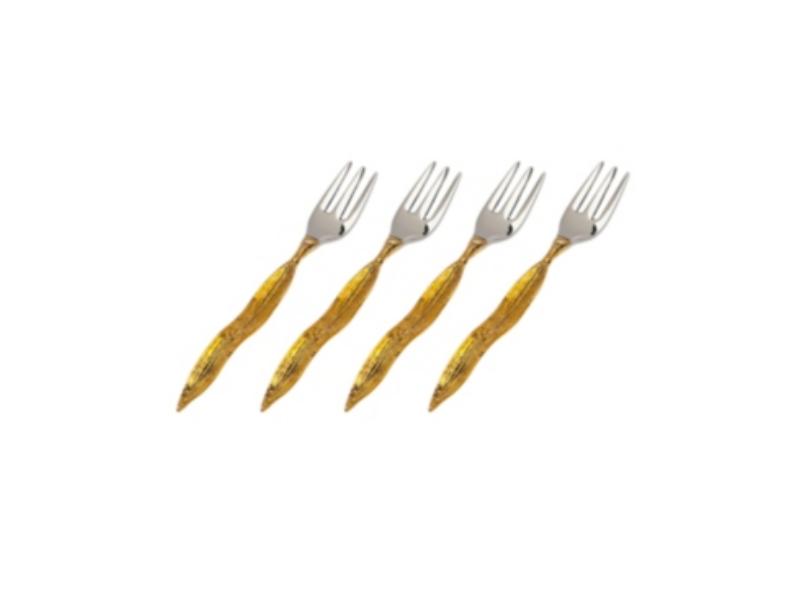Picture of Godinger 59010 Crumpled Leaf Dessert Forks - Set of 4