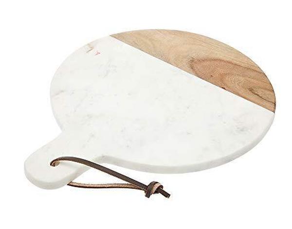 Marble & Wood Round Cheese Board