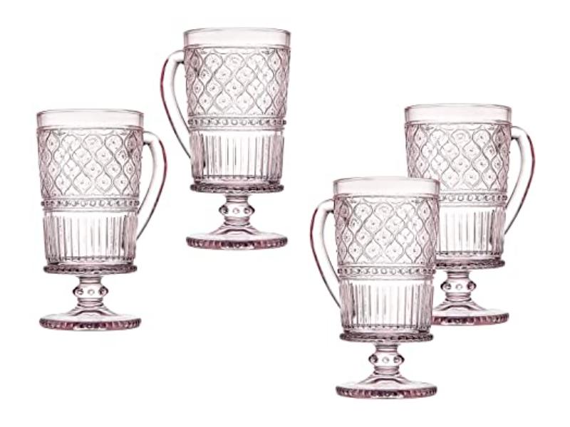 Picture of Godinger 27023 Pink Claro Coffee Mugs - Set of 4