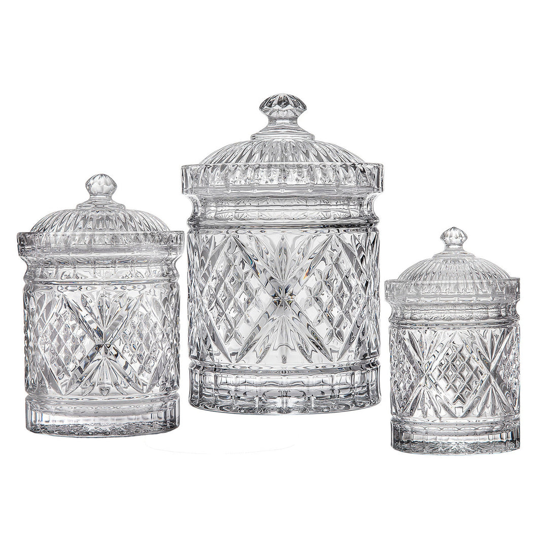 Clear Dublin Canisters, Set of 3