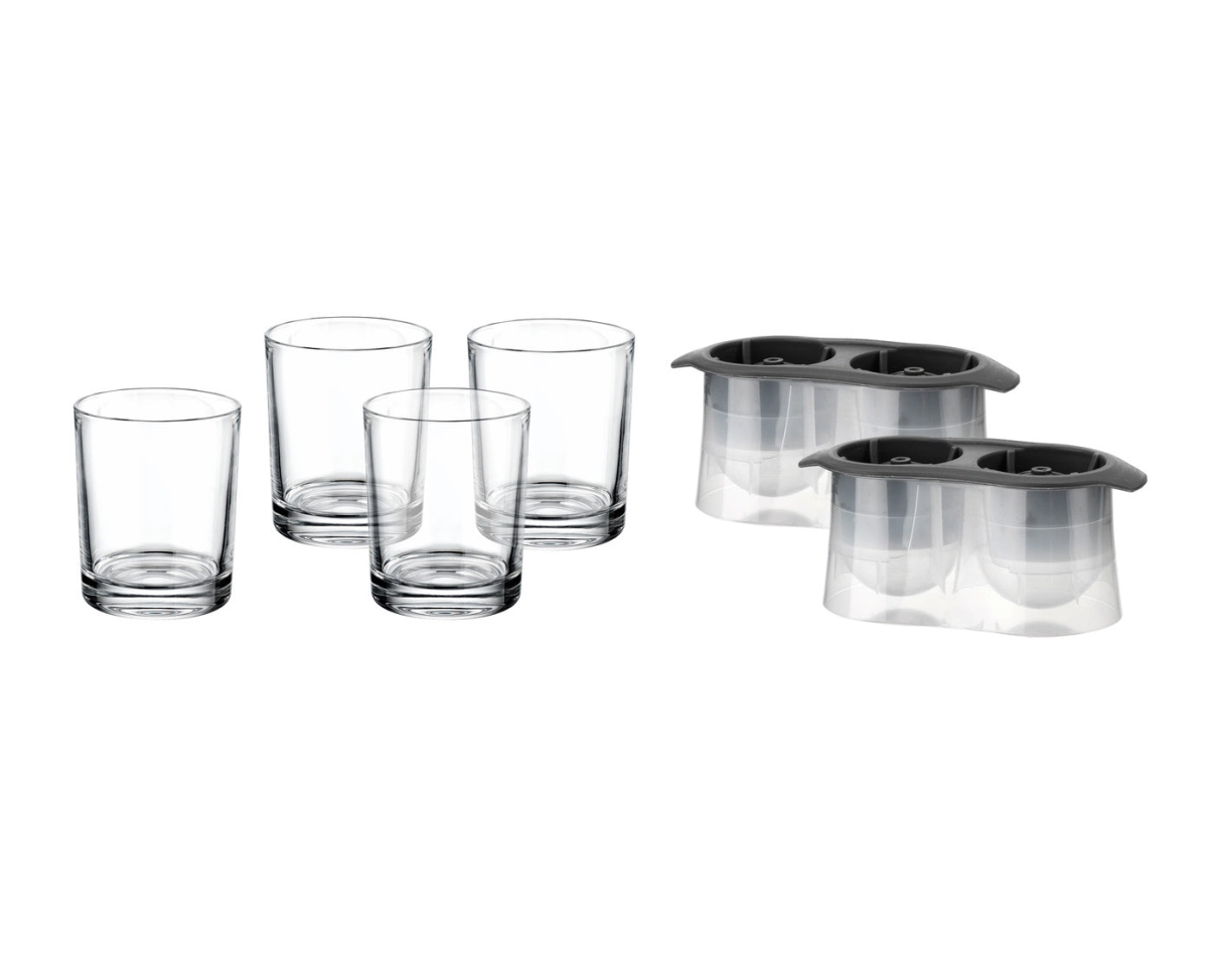 Picture of Godinger 27710 Chateau 4 Double Old Fashion Plus 2 2X Ice Molds Whiskey Set