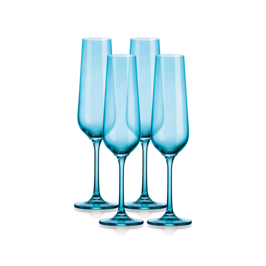 Picture of Godinger 28008 7 oz Sheer Flute Glass&#44; Blue - Set of 4