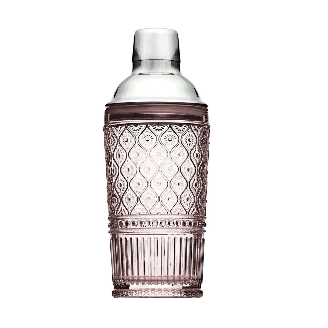 Claro Cocktail Shaker - Pink - 17 oz - Lead-Free Crystal - Elegant Design