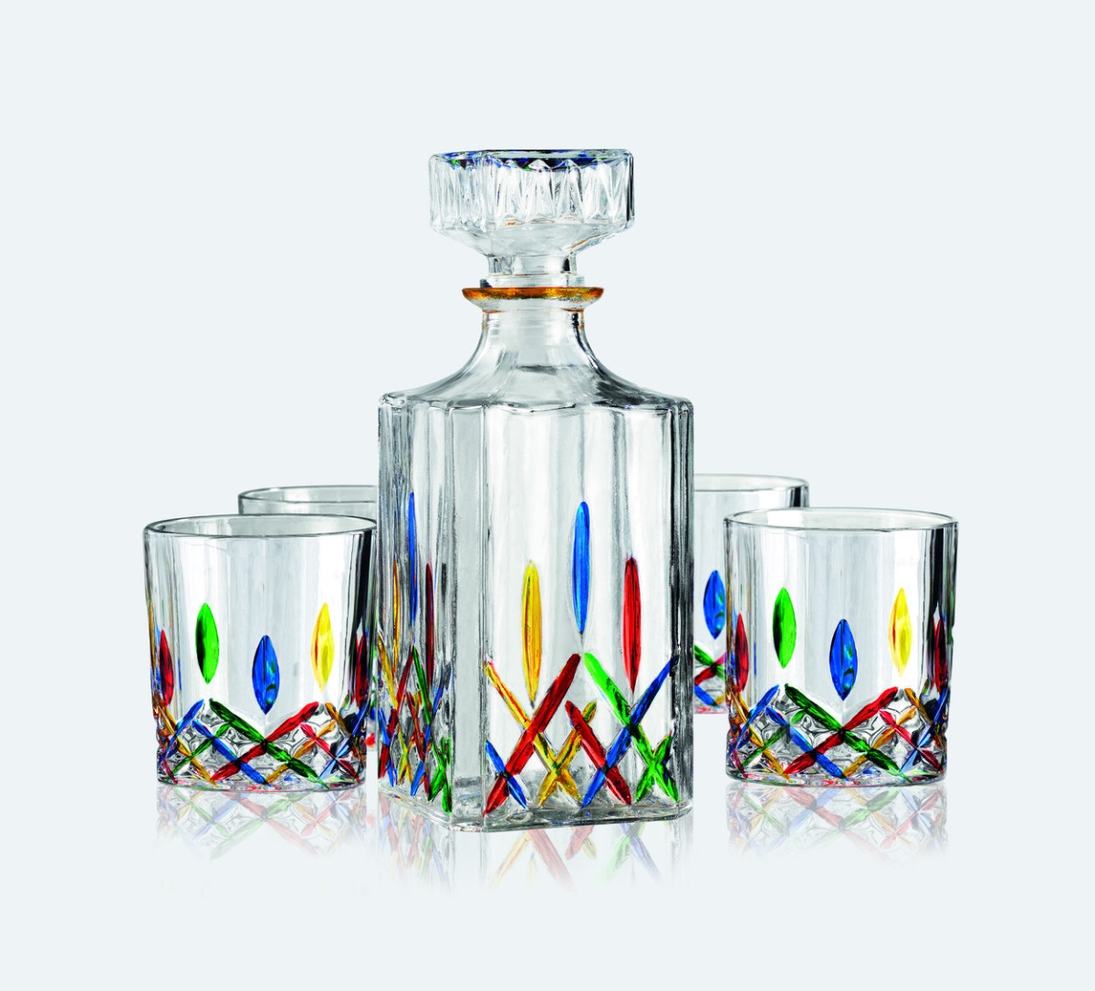 Picture of Godinger 28981 Venice Whiskey Decanter Set - 5 Piece