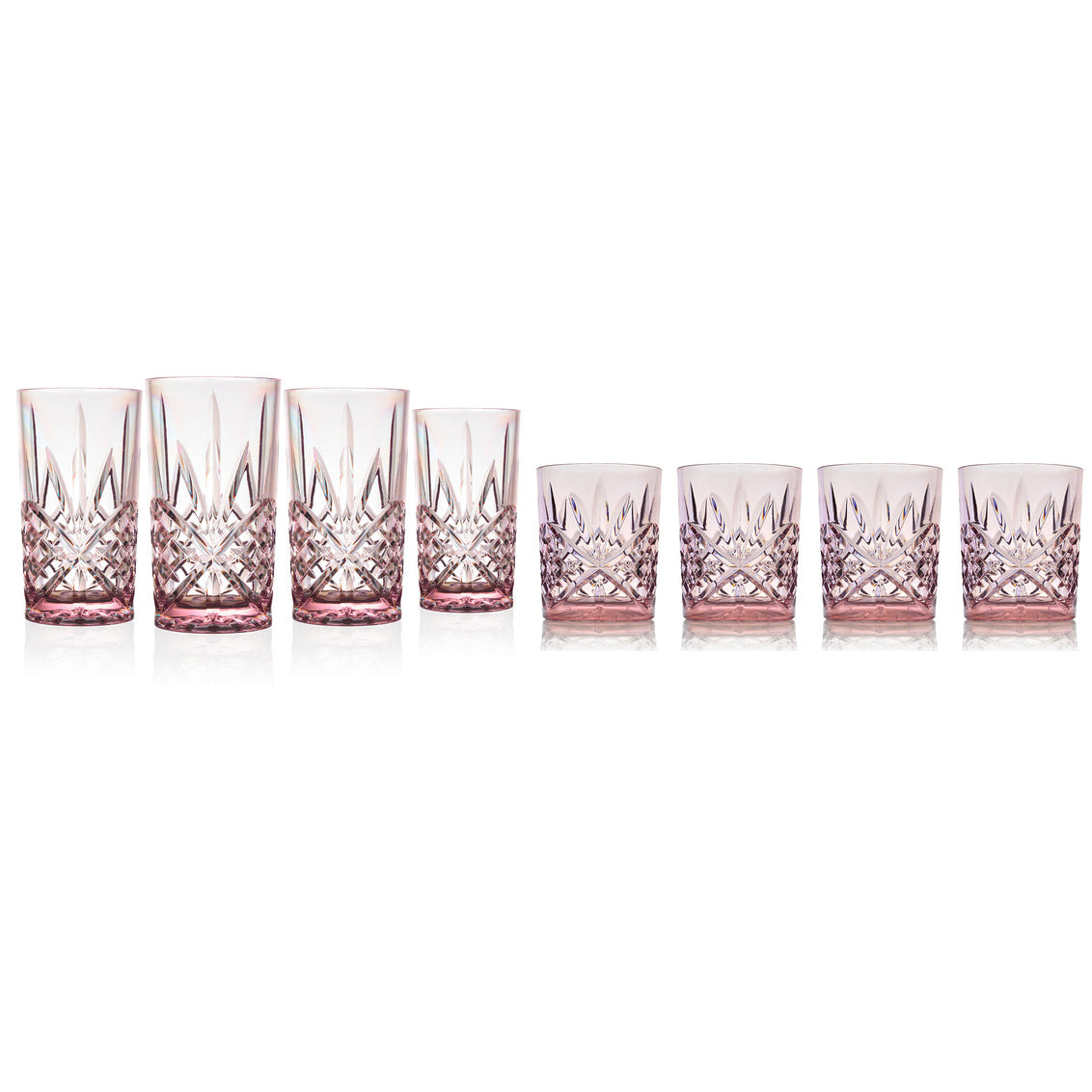 Picture of Godinger 66023 Dublin Acrylic Double Old Fashion & Highball Glass&#44; Blush - Set of 8