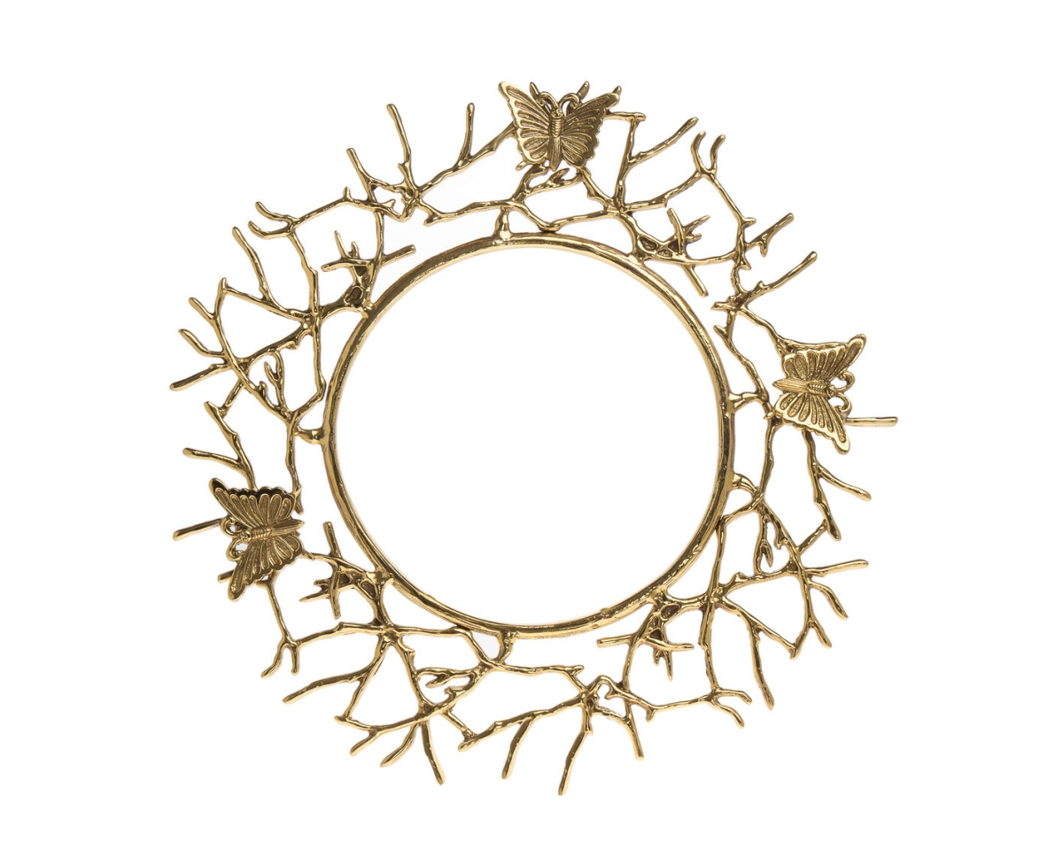 Butterfly Gold Charger Plate, Brass