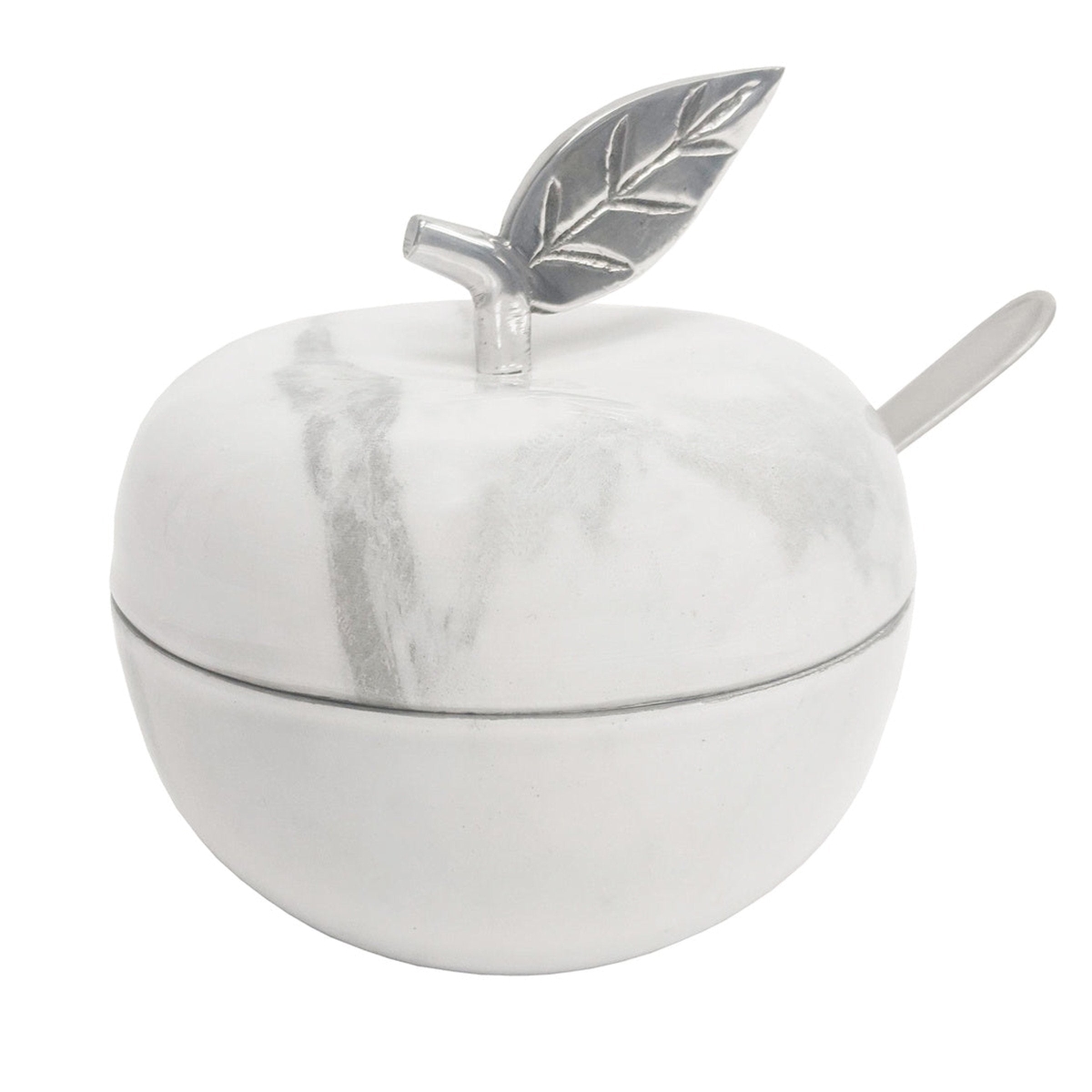 Picture of Godinger 96770 Marble Apple Jam Jar with Spoon