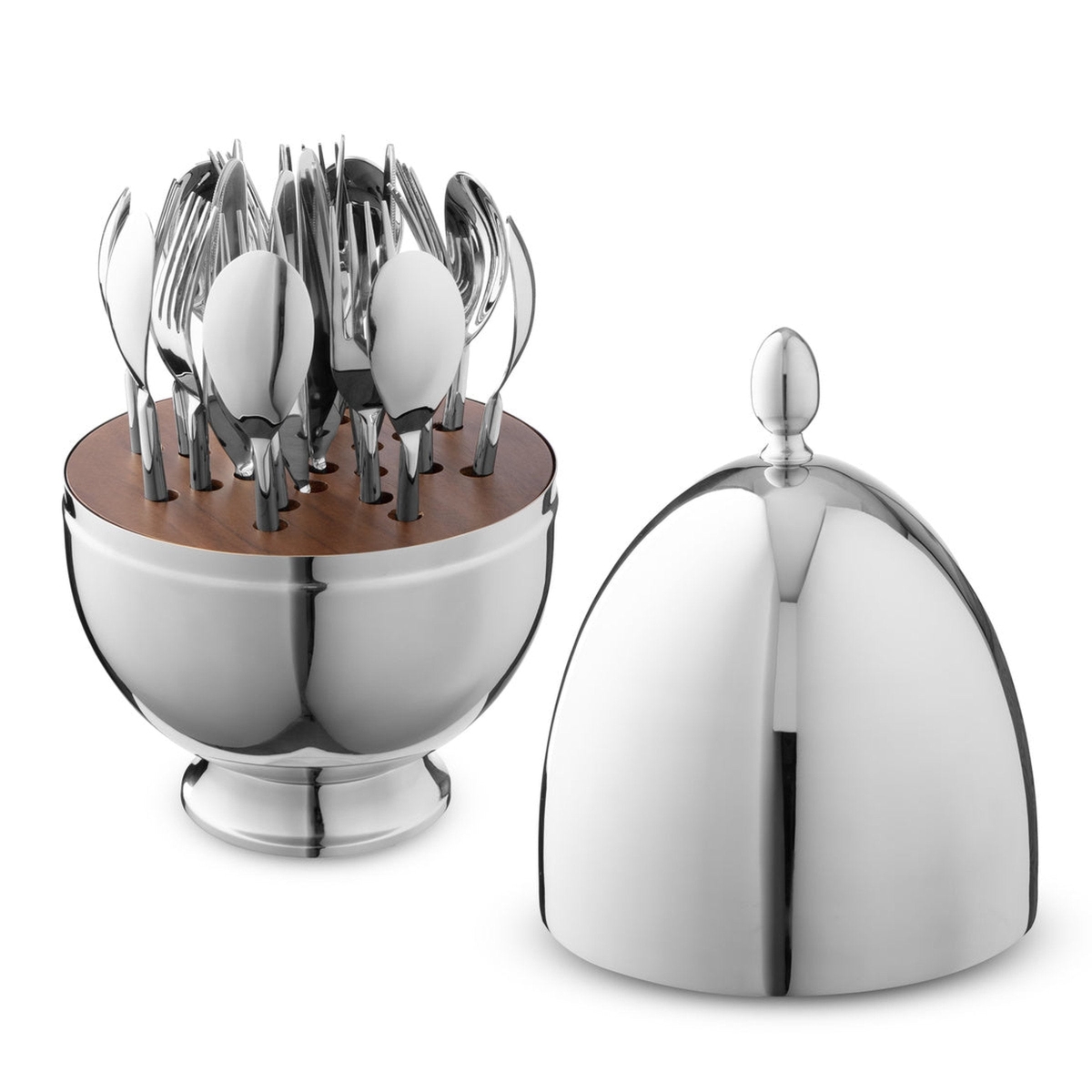 Picture of Godinger 99730 Stainless Egg Flatware Catty Organizer Cutlery Holder - 24 Piece
