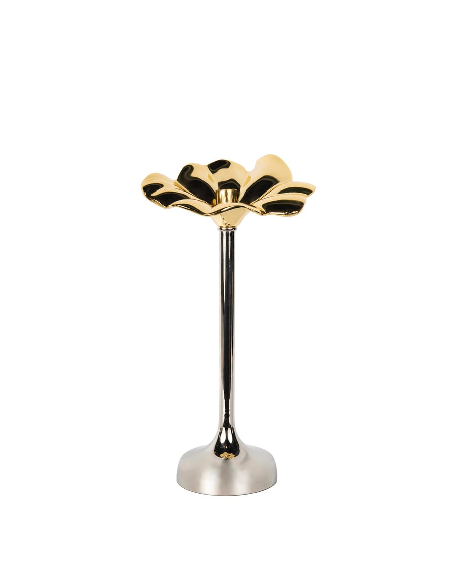 13 in. 2-Tone Flower Candle Holder