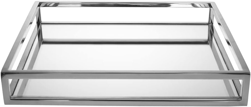 Picture of Godinger 99818 6 in. Aspen Nickel Square Tray