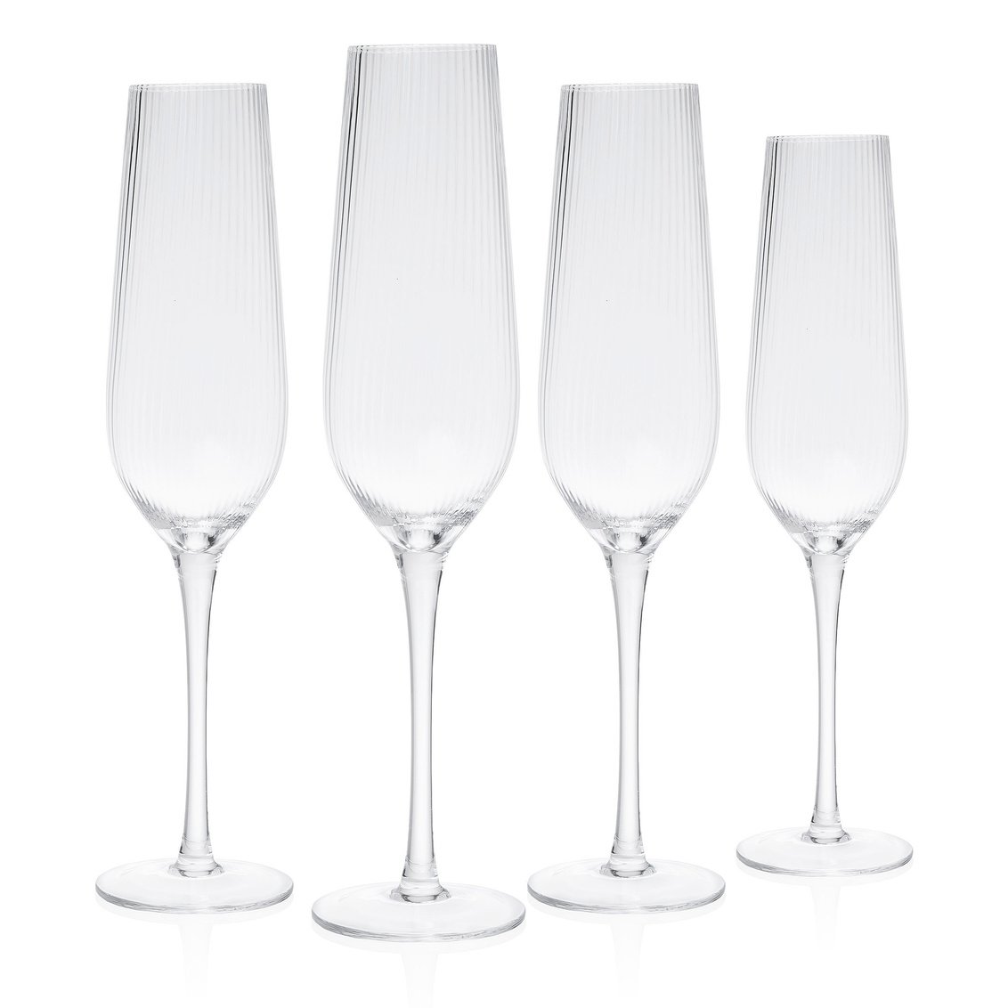 Picture of Godinger 29593 8.5 oz Divo Optic Champagne Flute&#44; Clear - Set of 4