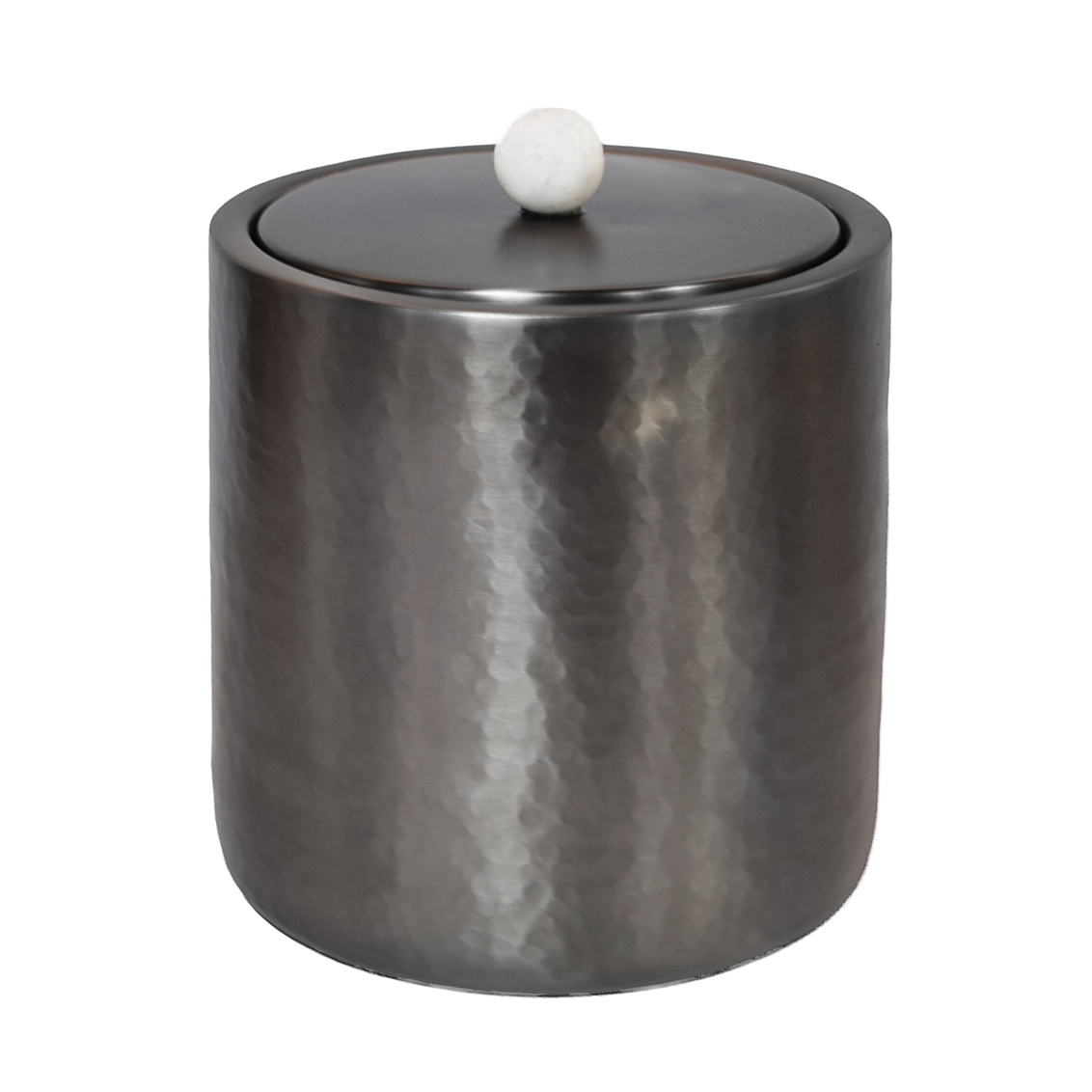 Temari Hammered Ice Bucket - Gun Metal Black & White - Elegant Home Decor
