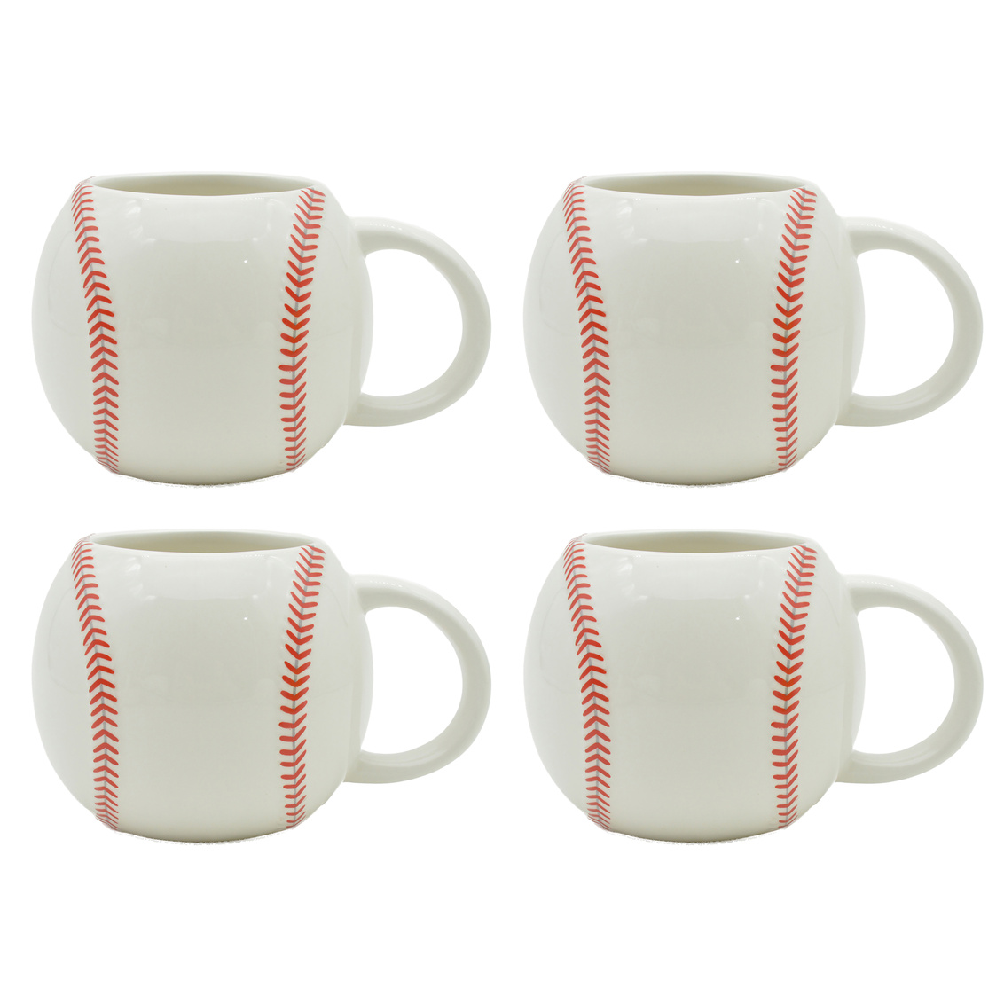 Picture of Godinger 16710 17 oz League Baseball Mug&#44; White - Set of 4