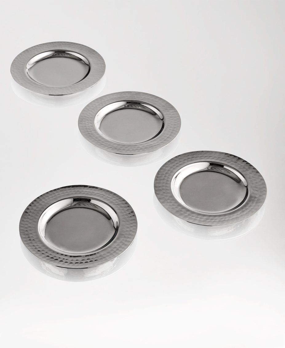 Picture of Godinger 50963 Hammered Grape Stainless Steel Coasters&#44; Silver - Set of 4