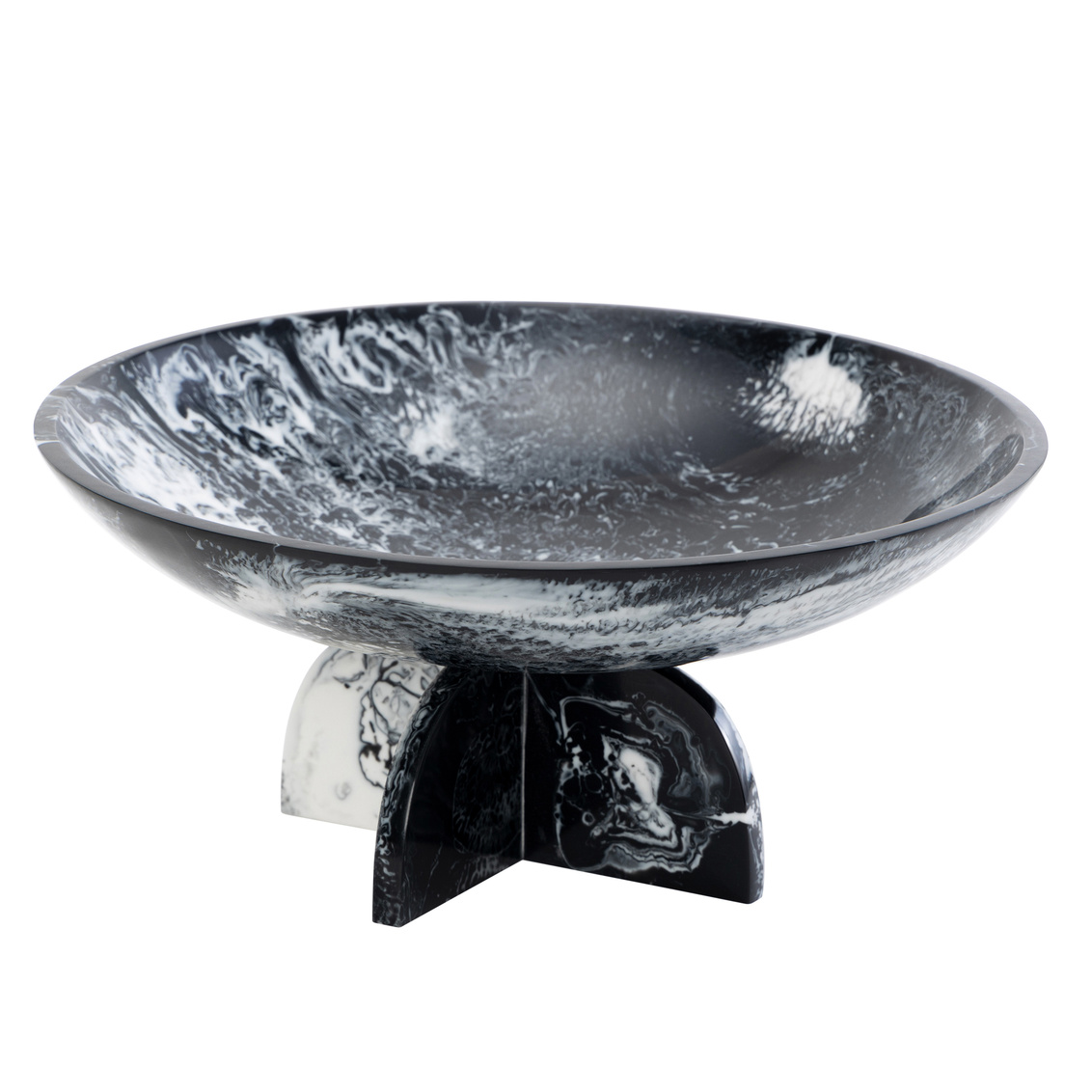 Picture of Godinger 51039 Lucente Resin Fruit Bowl&#44; Black & White