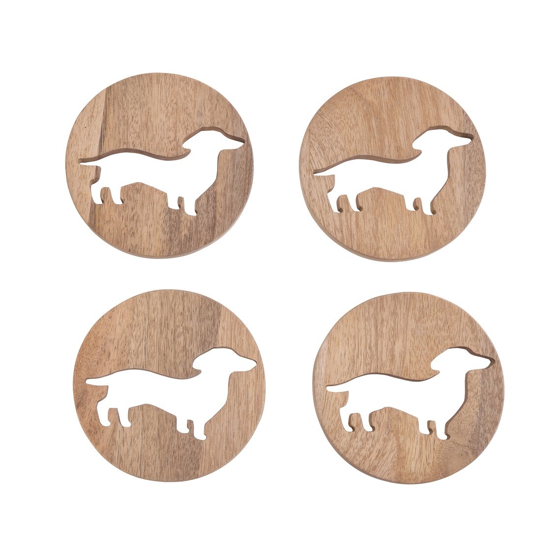 Picture of Godinger 52984 Dachsund Coasters&#44; Natural - Set of 4