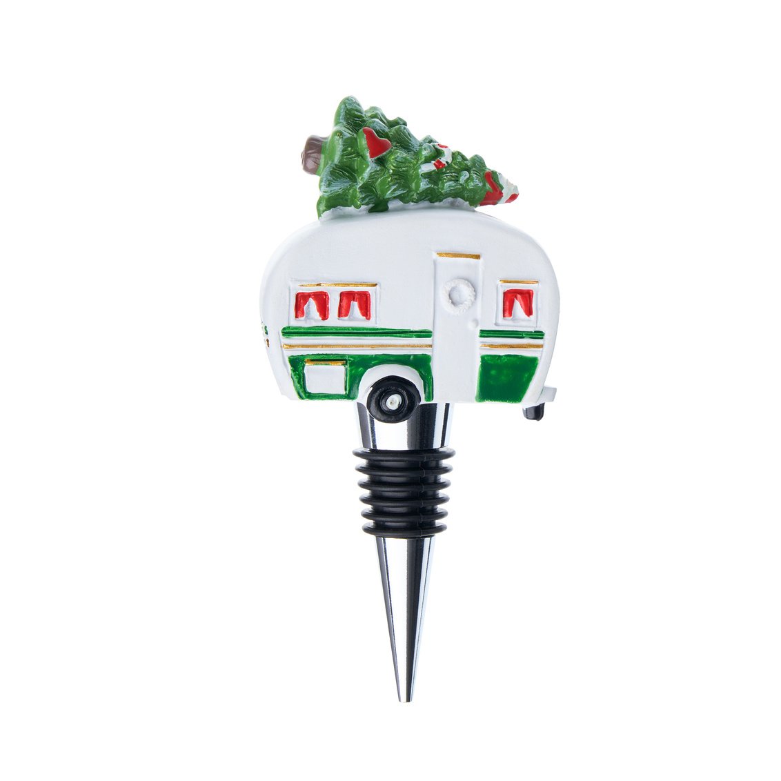 Picture of Godinger 50761 Christmas Tree Teardrop Trailer Bottle Stopper&#44; Multi Color
