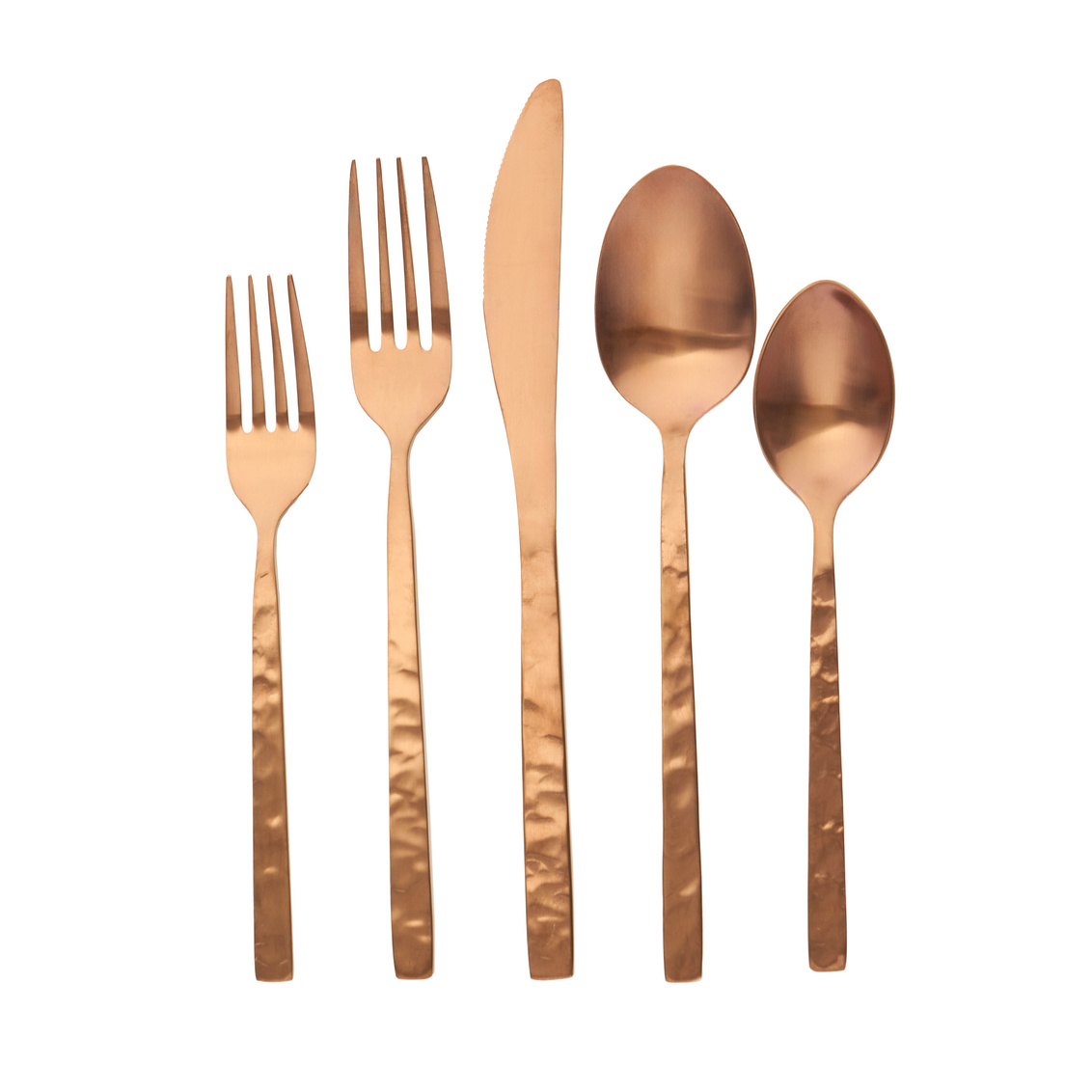 Picture of Godinger 84318 Rustic Mirrored 18-10 Stainless Steel Flatware Set&#44; Copper - 20 Piece