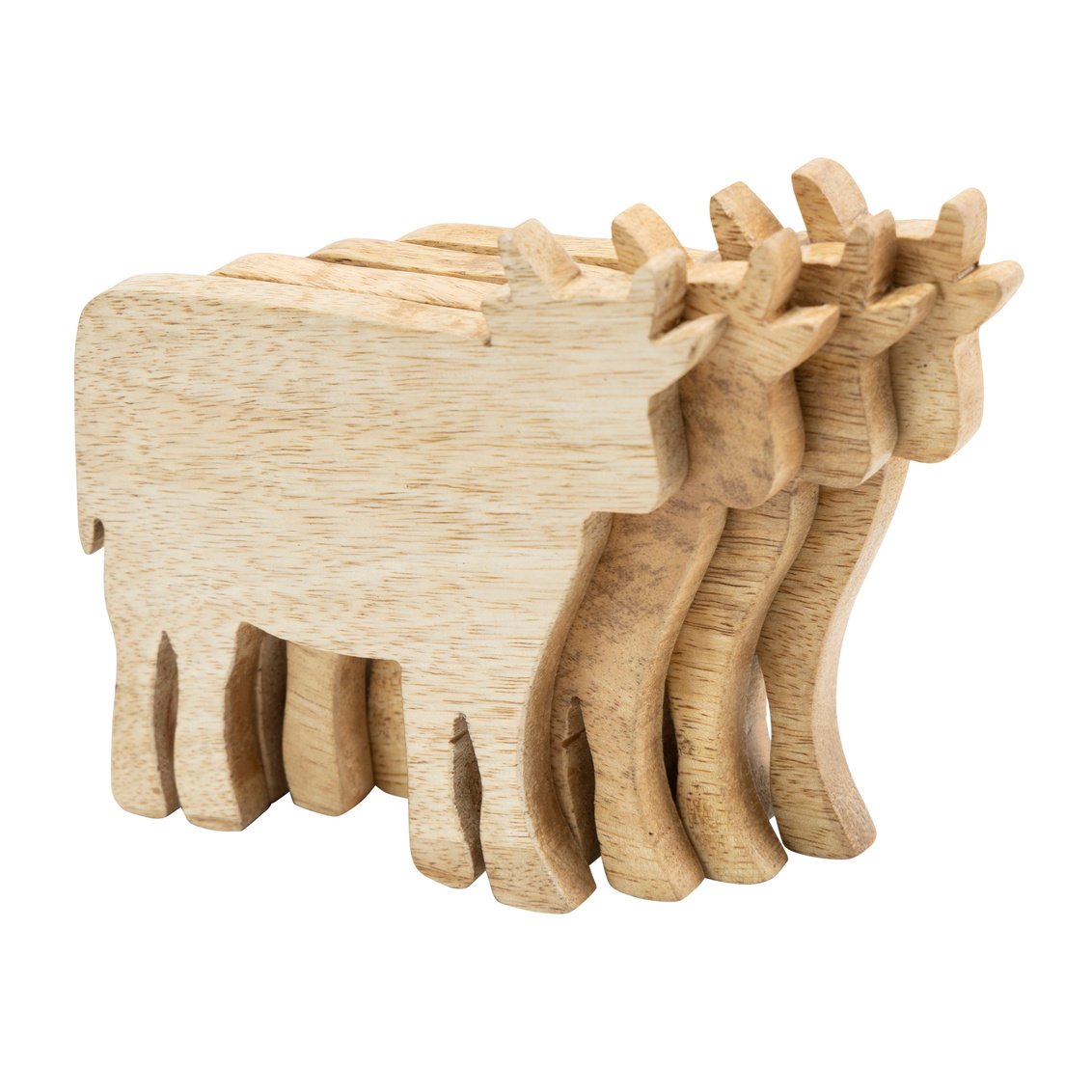 Picture of Godinger 51015 Homestead Cow Coasters&#44; Natural - Set of 4