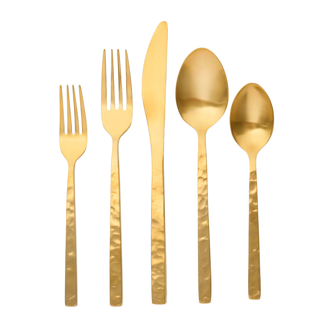 Picture of Godinger 84317 Rustic Mirrored 18-10 Stainless Steel Flatware Set&#44; Gold - 20 Piece
