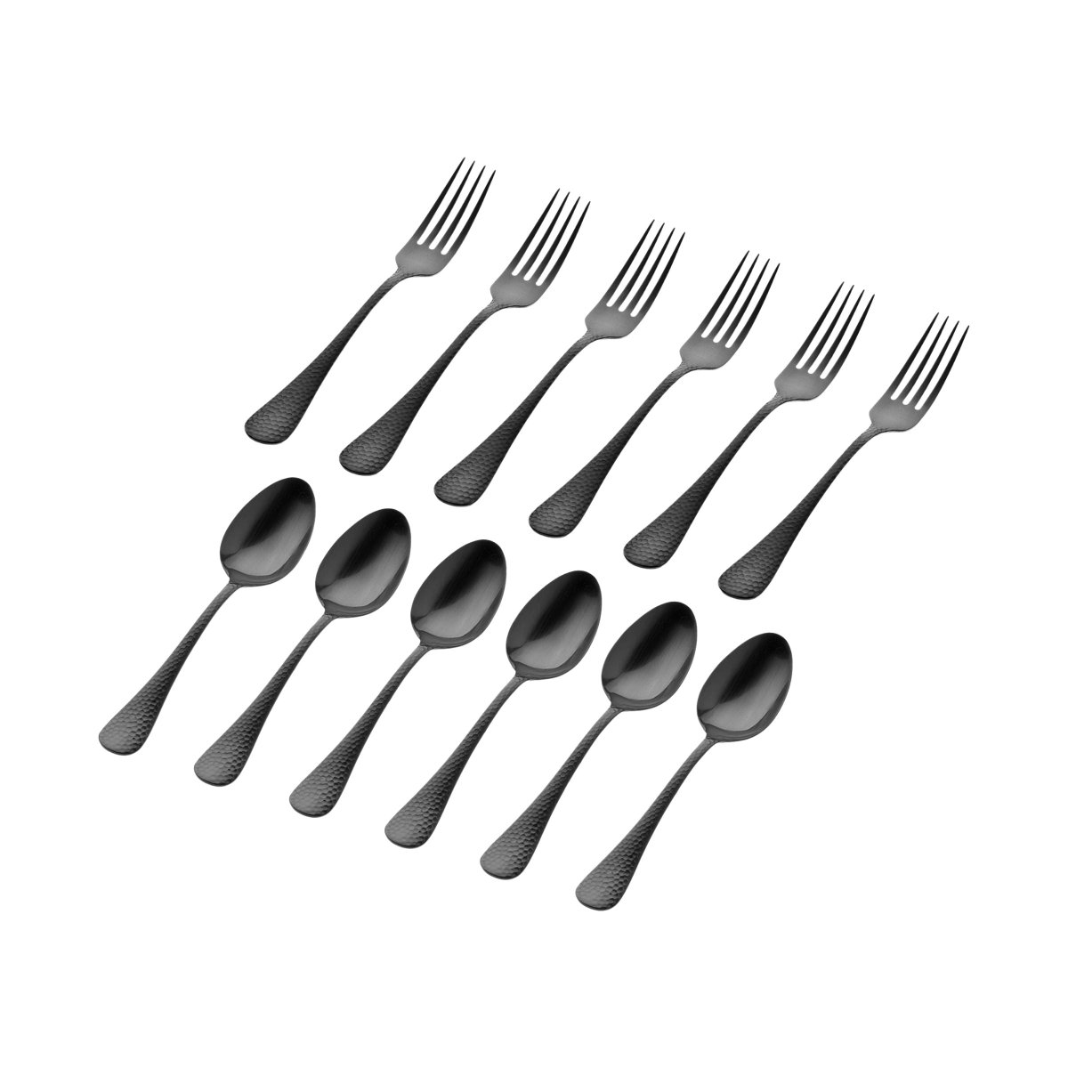 Picture of Godinger 44070 Salem Matte 18-10 Stainless Steel Flatware Set&#44; Black - 12 Piece