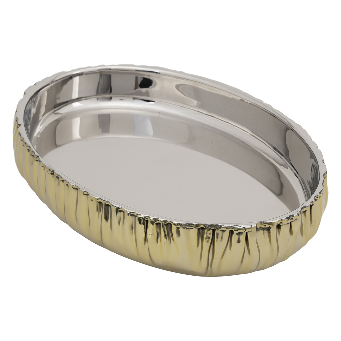 Picture of Godinger 51085 Cerro Oval Serve Bowl&#44; Gold - Large