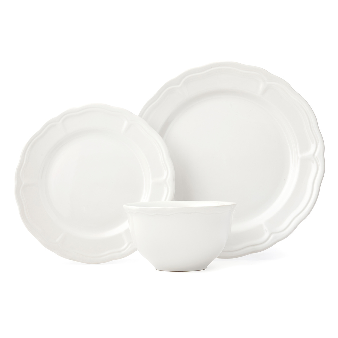 87490 24 oz Madison Sto are Dinnerware Set, White - 12 Piece